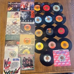 Lot of 28 Vinyl 45s - Classic Rock Records